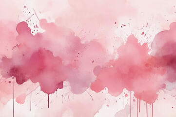 A soft, pink watercolor background with splatters and blots of paint, creating a dreamy, abstract text