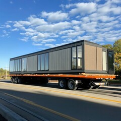 A drone capturing the progress of a -printed construction project.