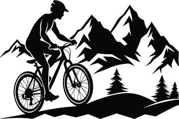 Obraz premium Mountain Bike Vector Silhouette Design