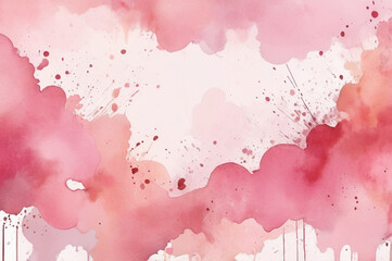 A soft, pink watercolor background with splatters and blots of paint, creating a dreamy, abstract text