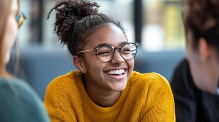 In the vibrant ambiance of a modern coffee shop, a team of dedicated coworkers gathers, their minds buzzing with innovative ideas and collaborative energy Laughter and lively chatter fill the air as
