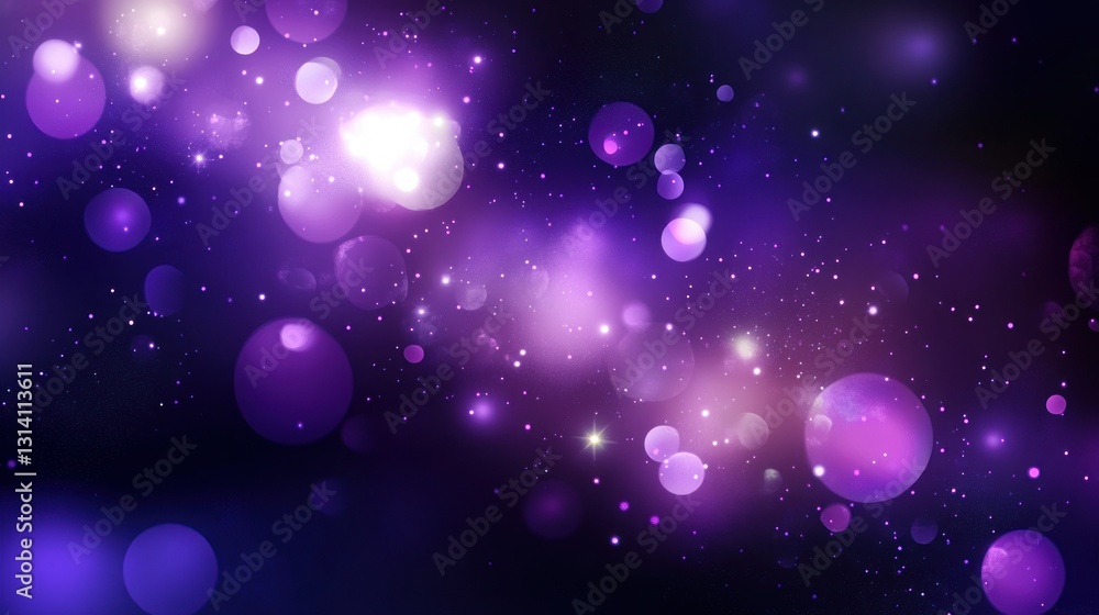 Poster abstract image of a shimmering space with glowing bokeh lights