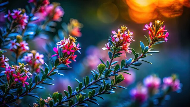 Close-up: Ononis spinosa's stunning inflorescence blooms in low light.