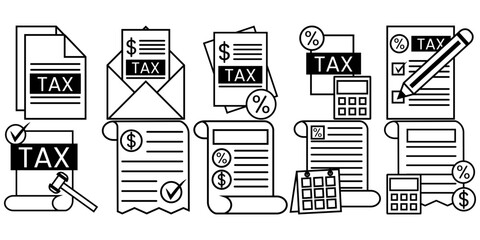 Tax Document Line Icon