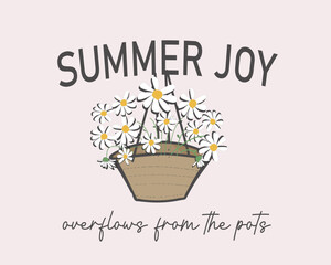 summr joy Vector illustration design for fashion graphics, t shirts, prints, posters, gifts, stickers.