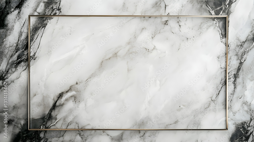 Poster rectangular frame with a soft marble texture