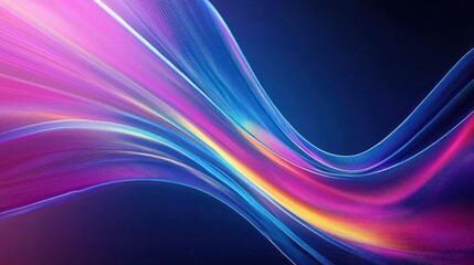 Fototapeta premium Abstract Digital Wave Forming Dynamic Energy on Dark Background with Colorful Lines