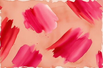 A soft, pink watercolor background with splatters and blots of paint, creating a dreamy, abstract text