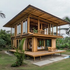 A green bamboo housing project aimed at revitalizing low-income neighborhoods.