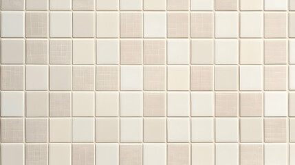 Beige Square Tile Mosaic Wall Texture Background