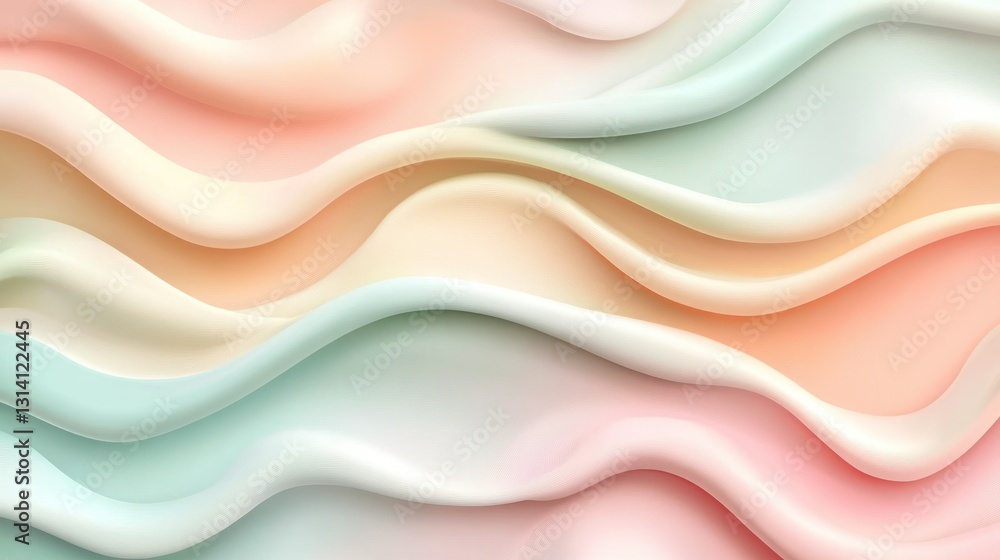 Poster abstract flowing layers of smooth and soft colors in waves