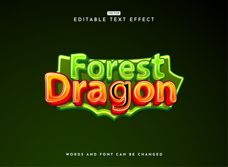 modern nature forest dragon game logo text effect