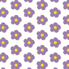 Vector botany purple flowers, seamless patterns with floral for  fabric, wallpeper, clothing, wrapping paper, cover, banner, interior decor,abstract backgrounds.