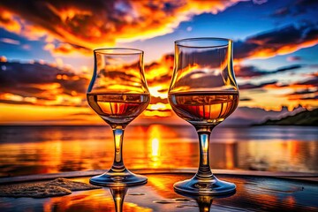 Elegant Silhouette handmade liquor glasses: perfect craft spirits barware.  Photography-ready elegance.