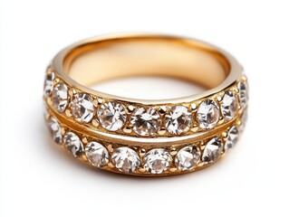 Elegant Gold Ring with Crystal Accents for Luxurious Jewelry Collection