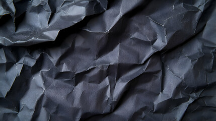 Dark Crumpled Black Paper Textured Background With Shadowy Depth And High Contrast Gradients For Abstract Art