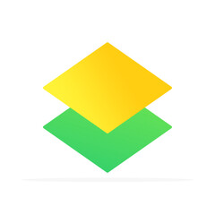 two-level layer icon, colored flat vector. modern and minimalist design