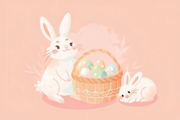 easter bunny and easter eggs