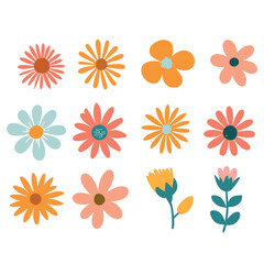 Fototapeta premium Set of flower icons. Abstract origami flowers. Style for banners, wallpaper, posters, websites, online shopping.Vector illustration design and creative idea,eps 10.