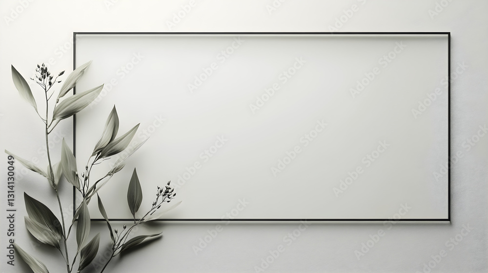Poster rectangular frame with simple geometric shapes
