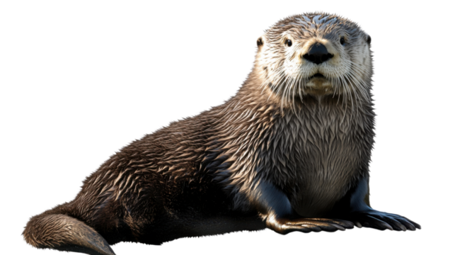 otter on a white background
