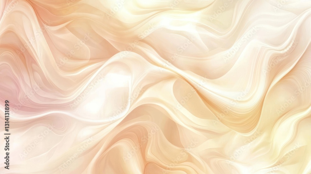 Poster abstract flowing fabric with soft gentle colors and light