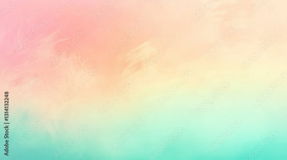 Poster a soft watercolor painting displaying multiple blended color gradients