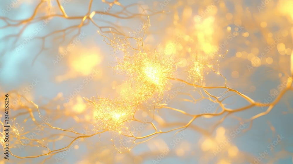 Poster a vibrant representation of glowing and intricate neural pathways