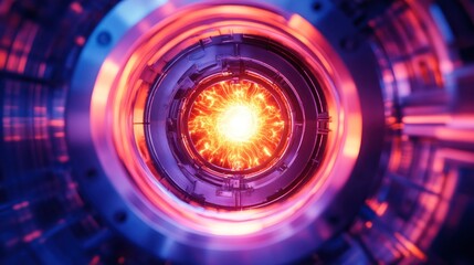 Obraz premium Glowing Core of Futuristic Technology