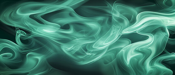 Obraz premium Captivating green smoke abstract art digital realm graphic design ethereal environment aerial view contemporary concept
