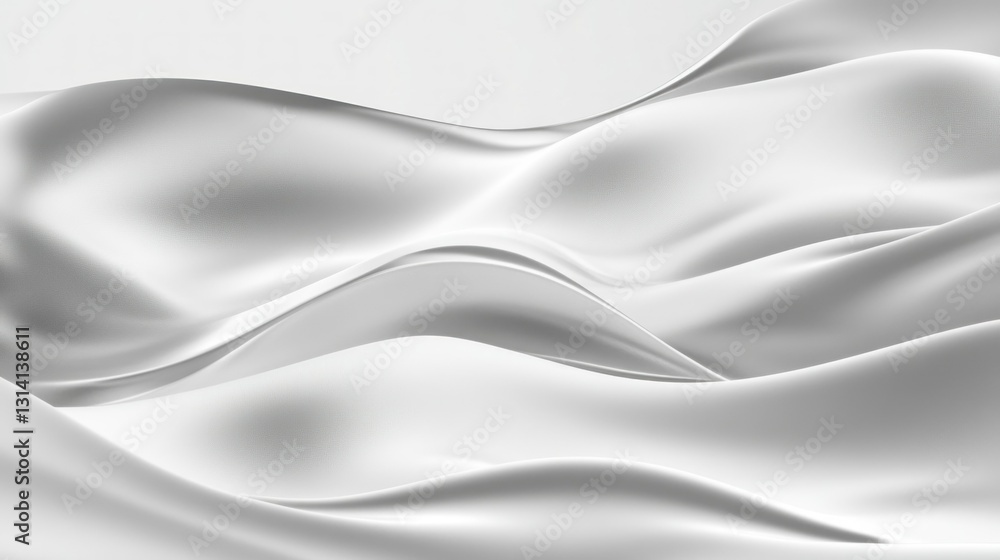 Poster abstract rendering of flowing fabric with soft and gentle curves