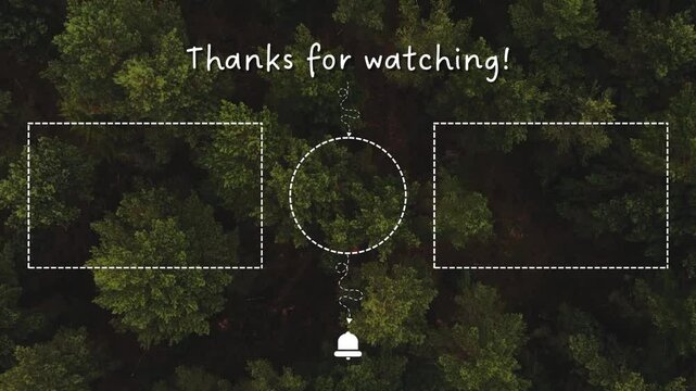YouTube Outro end screen Animation, Thanks For Watching, minimalist, 5 seconds, nature