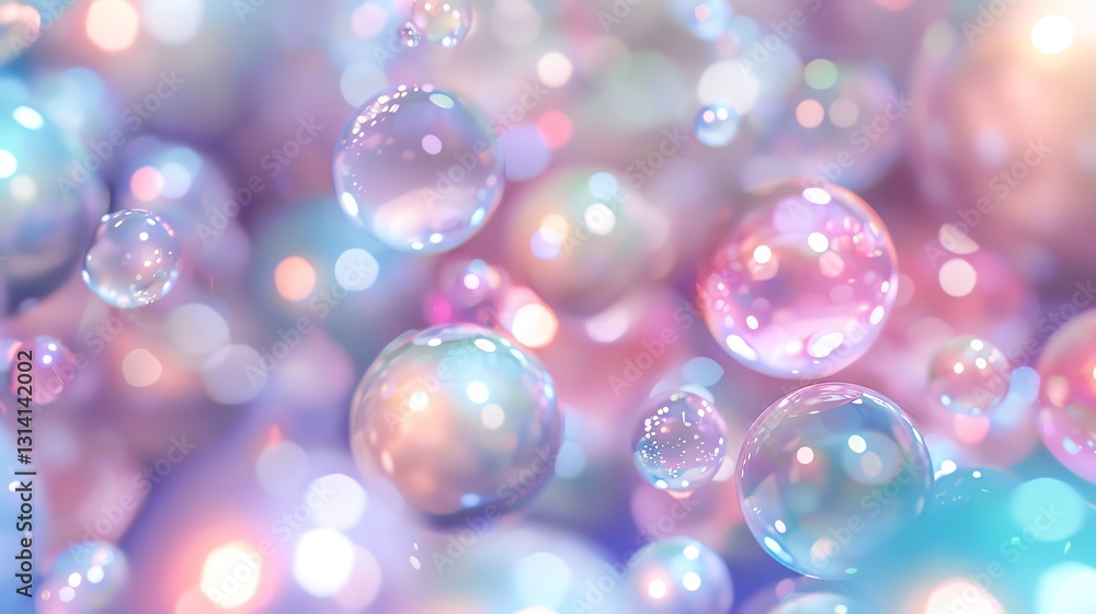 Canvas Prints a whimsical and dreamy background of iridescent soap bubbles.
