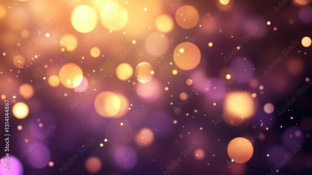 Poster abstract bokeh background with varying sizes and colors of illuminated circles