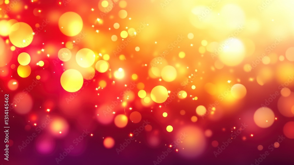Poster an abstract image featuring floating illuminated orbs of light