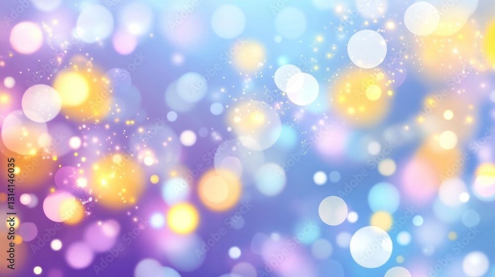 Poster abstract bokeh background with blurred circles of various colors and light