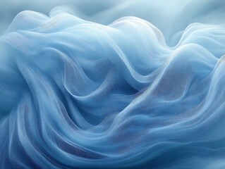 Obraz premium Abstract flowing light blue fabric. (1)