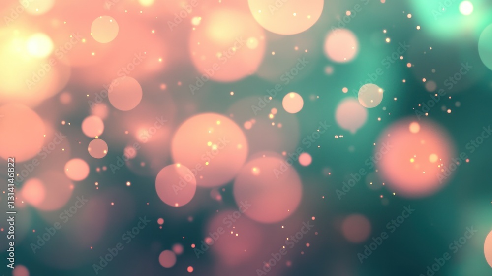 Poster soft colorful blurred glowing circles form an abstract background pattern