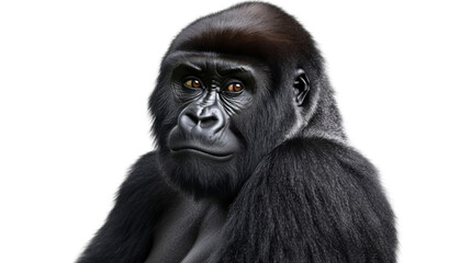 Obraz premium Half Fancy Chimpanzee on Transparent Background
