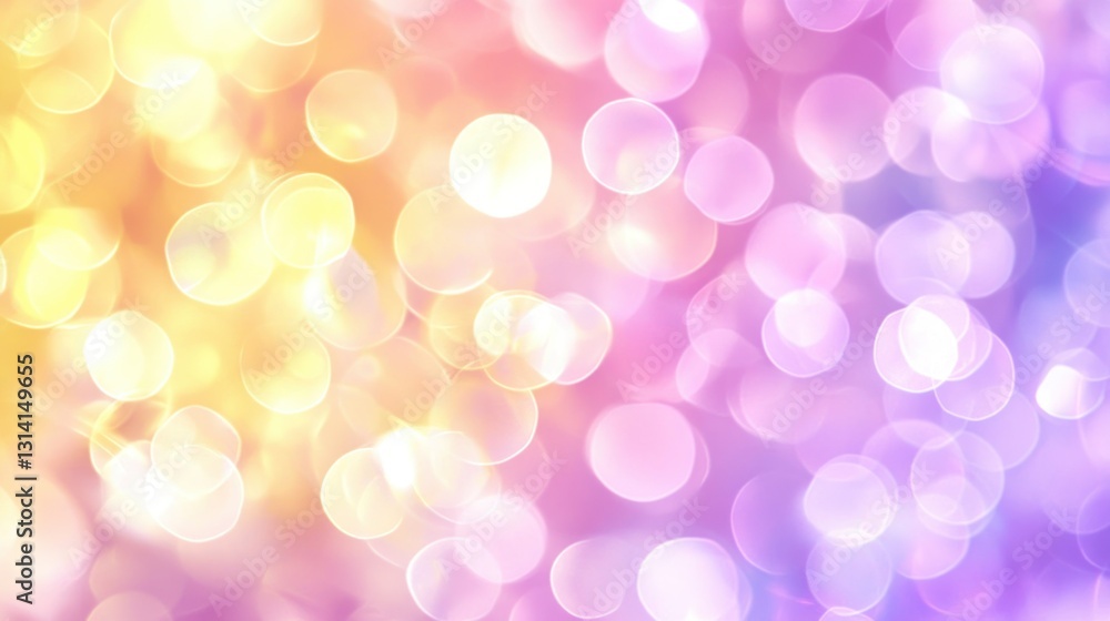 Poster a colorful gradient background features many bright bokeh lights