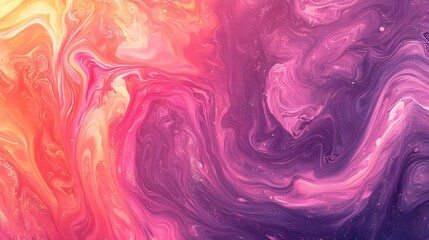 Swirly Oil Paint Pattern in Pink and Purple, Abstract Fluid Design