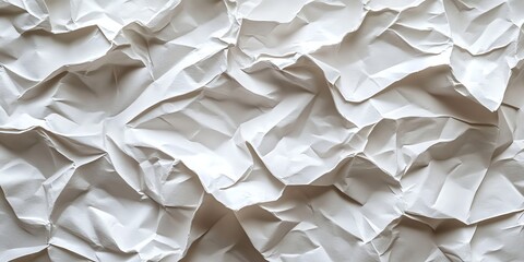 Obraz premium Detailed White Crumpled Paper Texture Background for Artistic or Design Uses