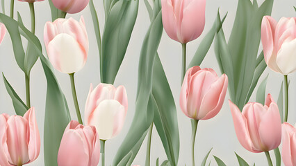 Obraz premium Romantic pink tulips in a vintage style. 