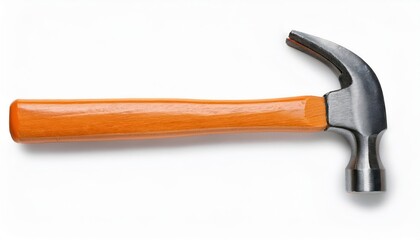 a close-up shot of a new hammer with a wooden handle, ready for construction work