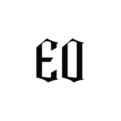 EO monogram logo design letter text name symbol monochrome logotype alphabet character simple logo