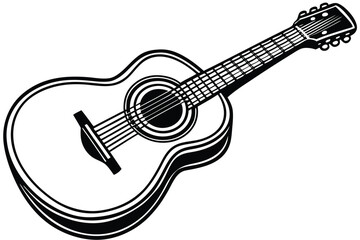Acoustic guitar silhouette Vector