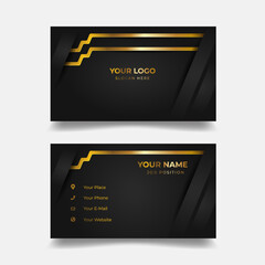 Obraz premium Elegant gold-black business card design mockup (1)