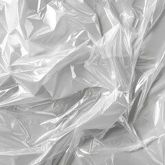Obraz premium Plastic wrap texture overlay effect. Polyethylene packaging for vinyl or cd cover. Shrink crumpled plastic sleeve, album mockup illustration