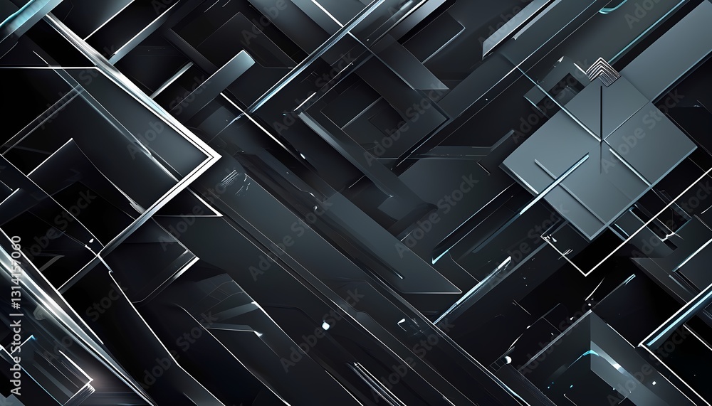 Poster dynamic abstract geometric patterns digital art studio visual design modern atmosphere top-down pers