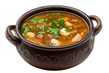 Honduran sopa de caracol conch soup isolated on transparent white background